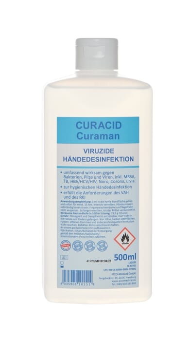 CURACID CURAMAN - Händedesinfektion  - Viruzid - RKI, VAH