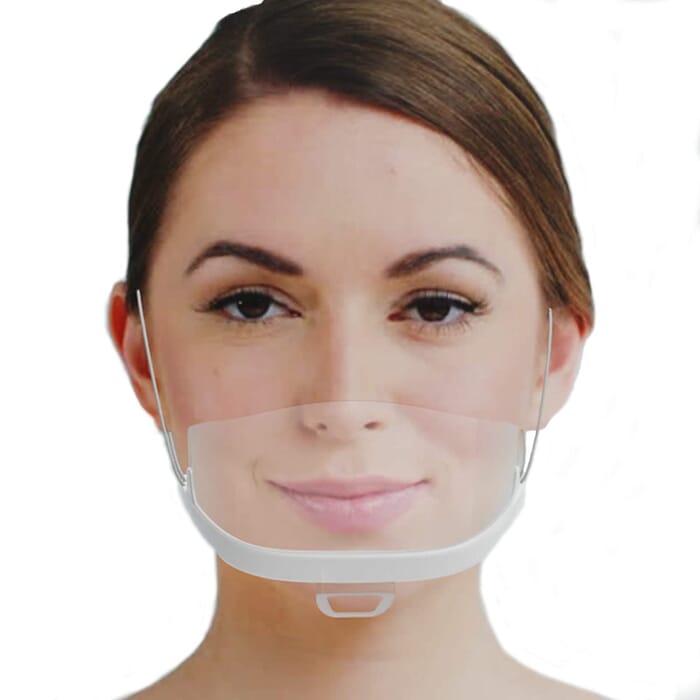 Gesichtsvisier aus Kunststoff | Schutzvisier in Weiß | Universal Gesichtsschutz | Visier zum Schutz vor Flüssigkeiten | Face Shield für Mund Nase