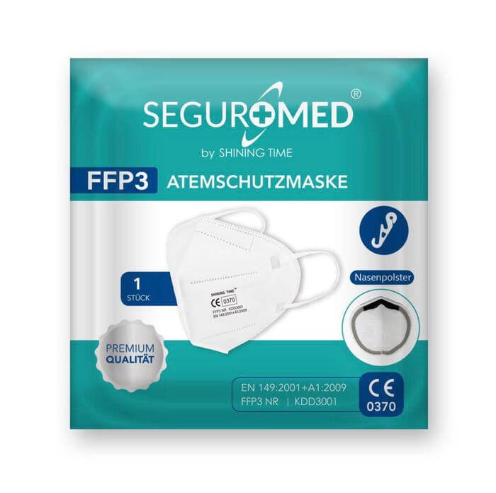 Seguromed FFP3 Atemschutzmaske mit Nasenpolster - 20 Stück