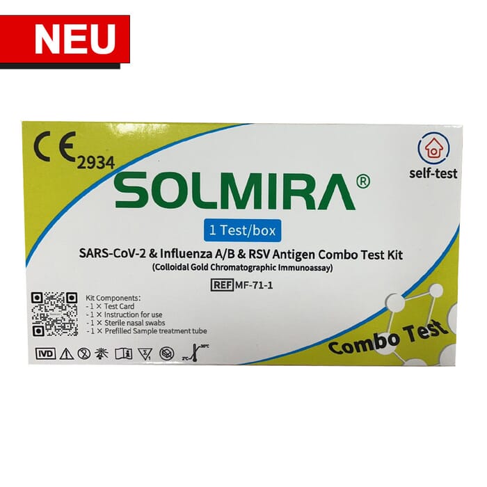 Solmira SARS-CoV-2 & Influenza A/B & RSV Selbsttest